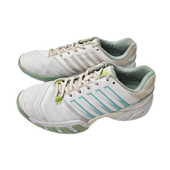 K-Swiss Shoes - K-Swiss Bigshot Light 4 Tennis Shoes White Teal Lime Women Size 8.5